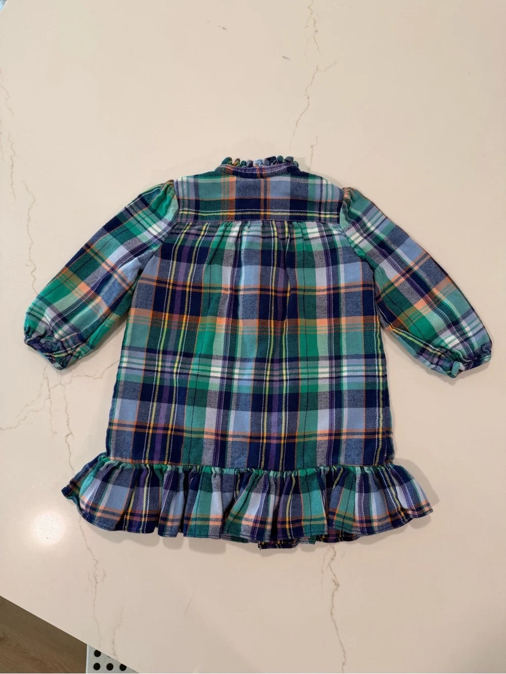 Ralph Lauren Plaid Dress in Navy, Green, Light Blue